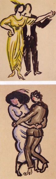 Dessins de V. H. Brunner (danseurs) (1913), Bendová Eva, Pražské Kavárny a jejich svět, Prague, Paseka, 2008