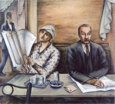Peinture de Miroslav Holỳ „Kavárna Unionka“ (1925), Bendová Eva, Pražské Kavárny a jejich svět, Prague, Paseka, 2008